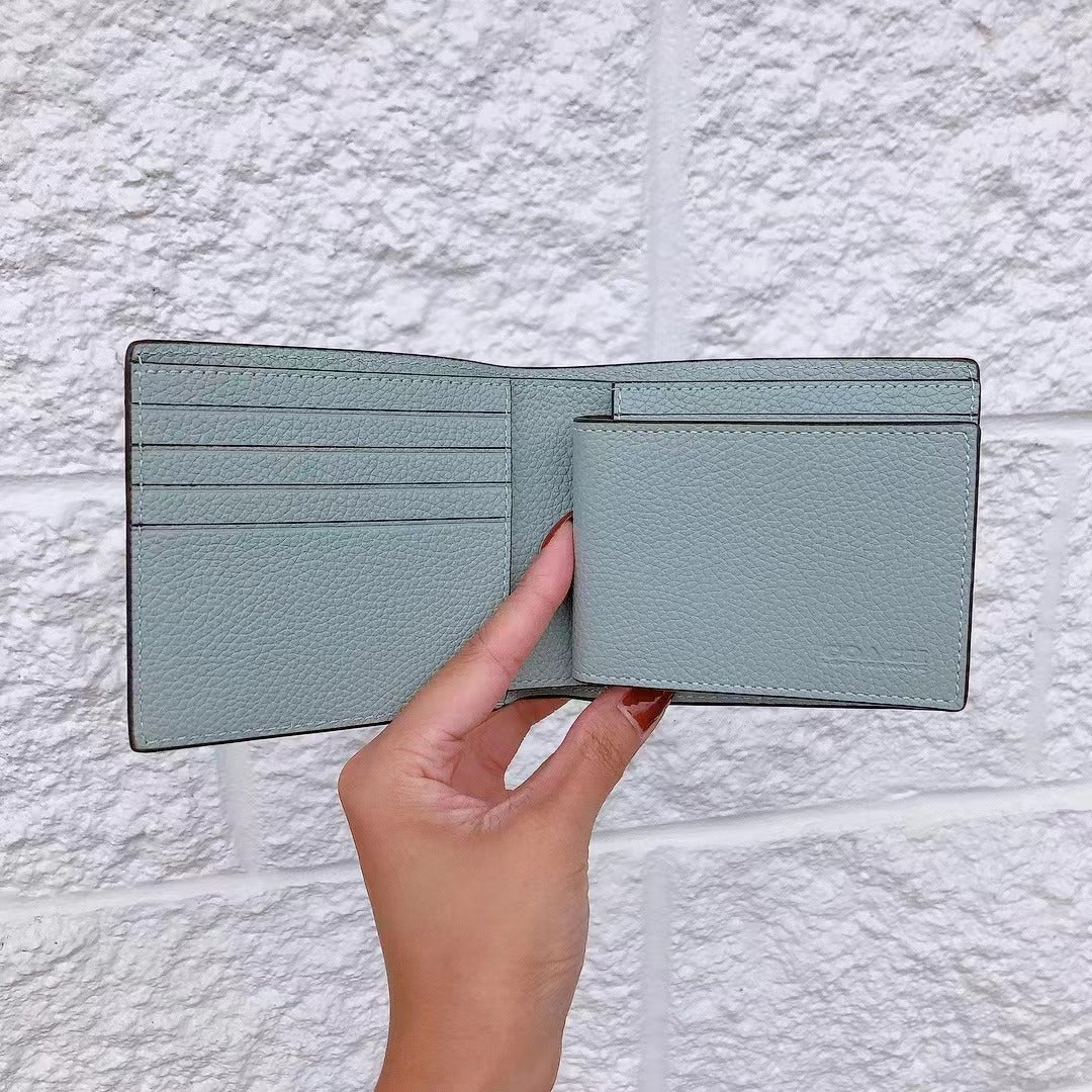 Coach C6698 3 In 1 Wallet In Aqua/Midnight Navy Coach C6698 3 In 1 Wallet In Aqua/Midnight Navy